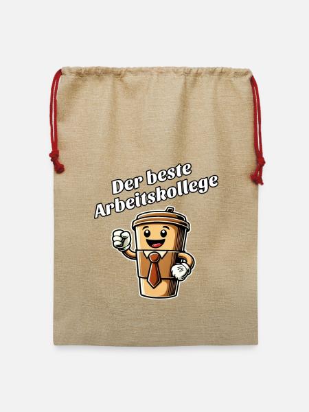 Bester Arbeitskollege - Jute Weihnachtssack - Beige