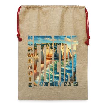 ETRETAT NORMANDIE FRANKREICH - Jute Weihnachtssack  - Beige - Vorne