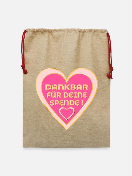 SPENDERIN DANKBARKEIT - SPENDE HERZ - Jute Weihnachtssack - Beige