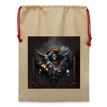 Knochen und Magie, das Skelett - Jute Weihnachtssack  - Beige - Vorne