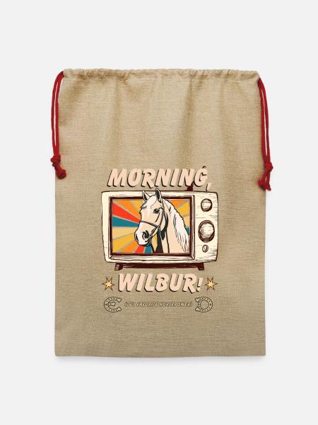 Morning Wilbur Mr. Ed inspiriertes Vintage-Design - Jute Weihnachtssack - Beige