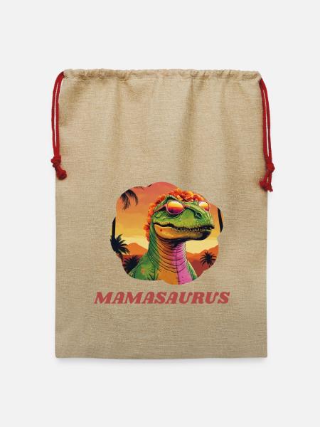 Mamasaurus - Jute Weihnachtssack  - Beige