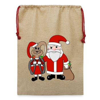 Team Weihnachten - Jute Weihnachtssack  - Beige - Vorne