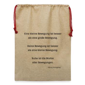 Eine kleine Bewegung - Jute Weihnachtssack  - Beige - Vorne