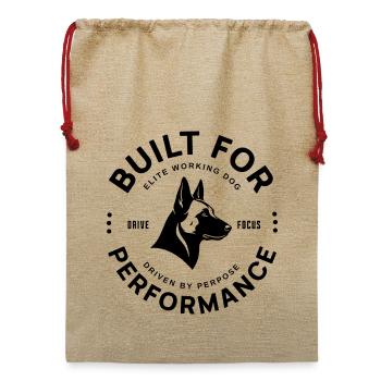 Malinois - Elite Working Dog - Jute Weihnachtssack  - Beige - Vorne