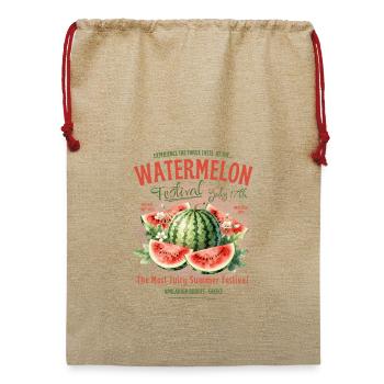 Wassermelonenfestival Saftige Sommerfrucht - Jute Weihnachtssack  - Beige - Vorne