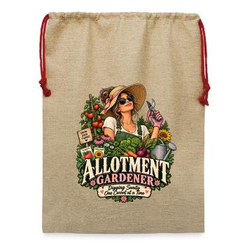Der Gärtner bemerkt die Distanz - Jute Weihnachtssack  - Beige - Vorne