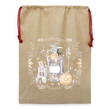 Gemütliches Halloween 2 - Jute Weihnachtssack  - Beige - Vorne