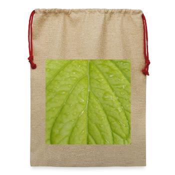 Green leaf - Jute Weihnachtssack  - Beige - Vorne