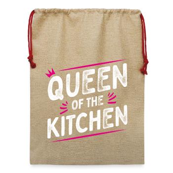Queen of the Kitchen - Kochschürze - Chefköchin - Jute Weihnachtssack  - Beige - Vorne