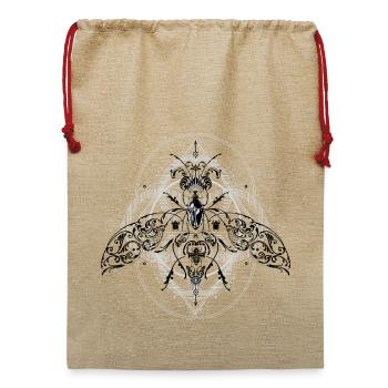 Geometrisch Psychodelisch Insekten Muster Pattern - Jute Weihnachtssack  - Beige - Vorne