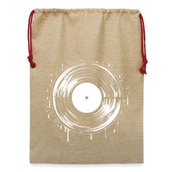 Schallplatte - Jute Weihnachtssack  - Beige - Vorne