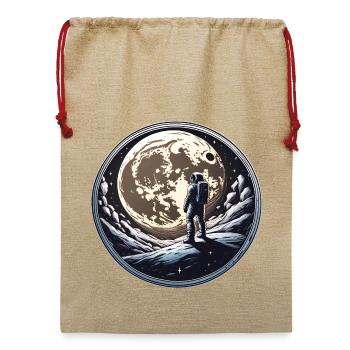 Mond-Mann - Jute Weihnachtssack  - Beige - Vorne