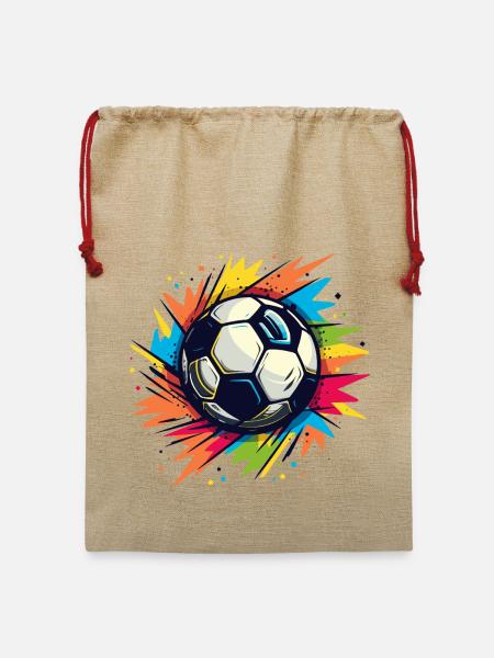 Fußball Graffiti - Jute Weihnachtssack - Beige