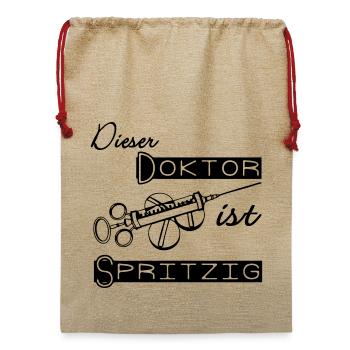Doktor Spritzig Geschenk - Jute Weihnachtssack  - Beige - Vorne