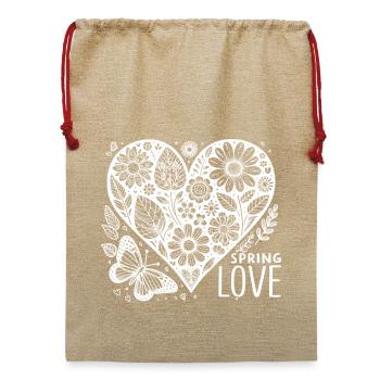 spring love - Jute Weihnachtssack  - Beige - Vorne