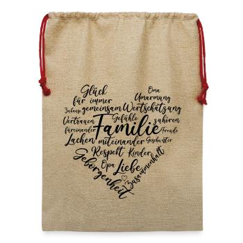 Familie Herz - Jute Weihnachtssack  - Beige - Vorne