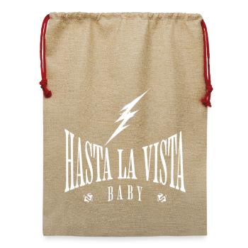 Hasta La vista - Jute Weihnachtssack  - Beige - Vorne