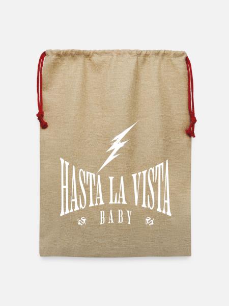 Hasta La vista - Jute Weihnachtssack  - Beige