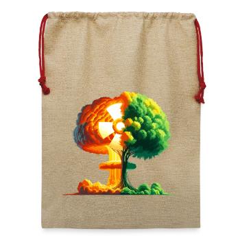 Baum des Lebens und nukleare Explosion - Jute Weihnachtssack  - Beige - Vorne