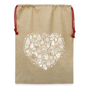 winter- schnee - winterliebe- kalte jahreszeit - Jute Weihnachtssack  - Beige - Vorne