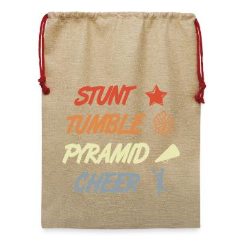Vintage Cheerleader Spruch - Jute Weihnachtssack  - Beige - Vorne