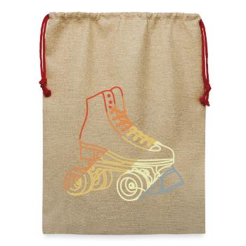 Rollschuhe Skizze - Jute Weihnachtssack  - Beige - Vorne