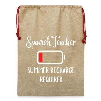 Spanischlehrer-Sommeraufladung erforderlich - Jute Weihnachtssack  - Beige - Vorne