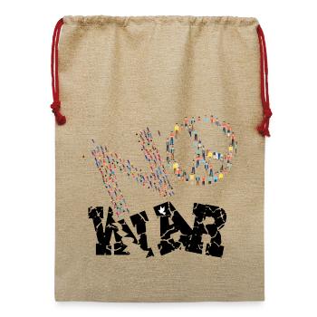 KEIN KRIEG - Jute Weihnachtssack  - Beige - Vorne