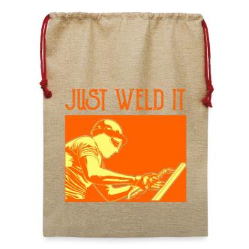 Schweißer Witz - Jute Weihnachtssack  - Beige - Vorne