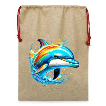 Delfin - Jute Weihnachtssack  - Beige - Vorne