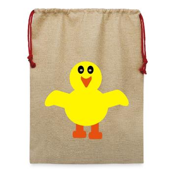 Süsse Ente - Jute Weihnachtssack  - Beige - Vorne