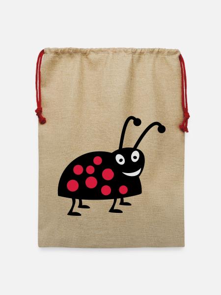 Marienkäfer - Jute Weihnachtssack  - Beige