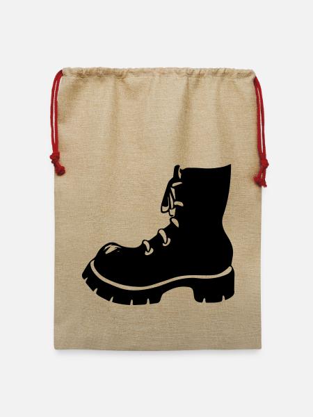 Punk Schuh Stiefel - Jute Weihnachtssack - Beige