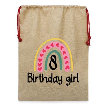 Regenbogen-Herz-Bogen - Jute Weihnachtssack  - Beige - Vorne