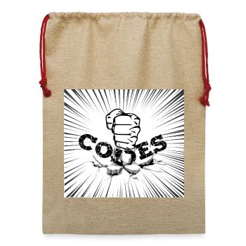CRACK-CODES - Jute Weihnachtssack  - Beige - Vorne