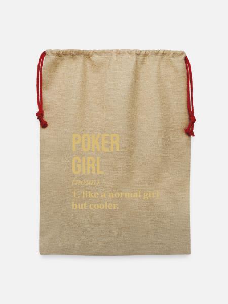 Poker Poker Poker - Jute Weihnachtssack - Beige