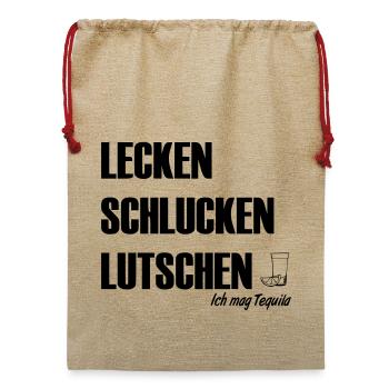 Ich mag Tequila - Jute Weihnachtssack  - Beige - Vorne