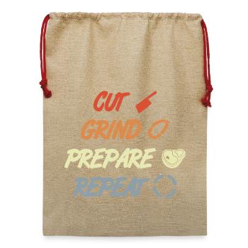Zitat Metzger - Jute Weihnachtssack  - Beige - Vorne