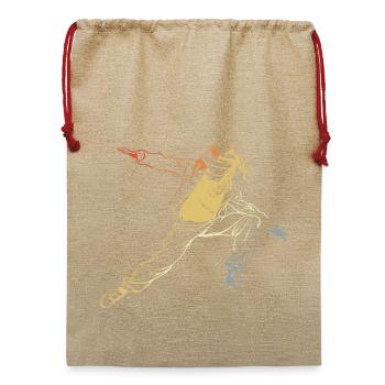Vintage Breakdancerin - Jute Weihnachtssack  - Beige - Vorne