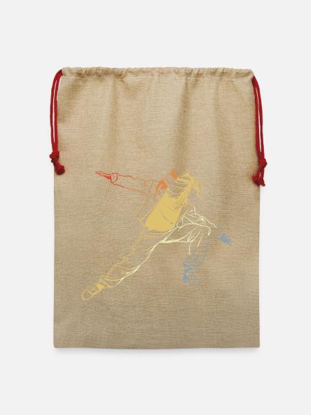 Vintage Breakdancerin - Jute Weihnachtssack - Beige