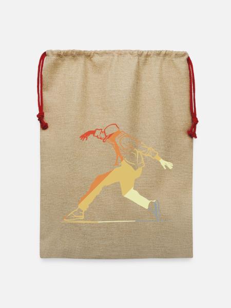 Retro Breakdancing - Jute Weihnachtssack - Beige