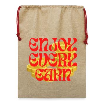 Verdienen und Wohlstand - Jute Weihnachtssack  - Beige - Vorne