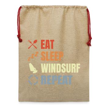 Windsurfer Routine - Jute Weihnachtssack  - Beige - Vorne