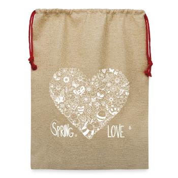 spring love - Jute Weihnachtssack  - Beige - Vorne