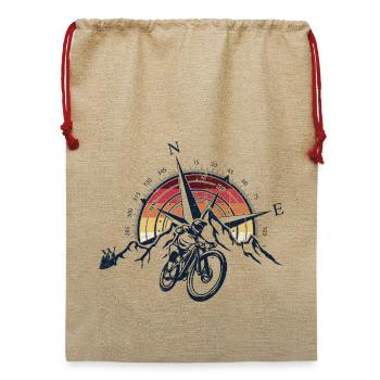 Sunset Compass Mountainbike - Jute Weihnachtssack  - Beige - Vorne