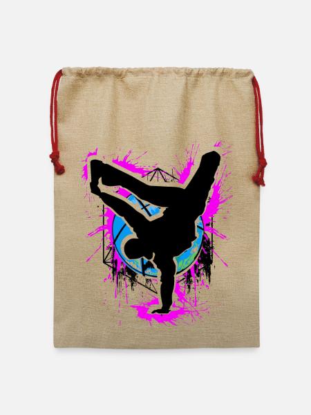 Breakdance - Breakdancer - Breakdancing - BBoy - Jute Weihnachtssack - Beige