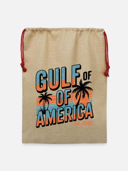 Gulf of America Retro Vibes 2025 - Jute Weihnachtssack  - Beige