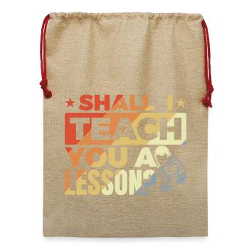Billardspieler Witz - Jute Weihnachtssack  - Beige - Vorne