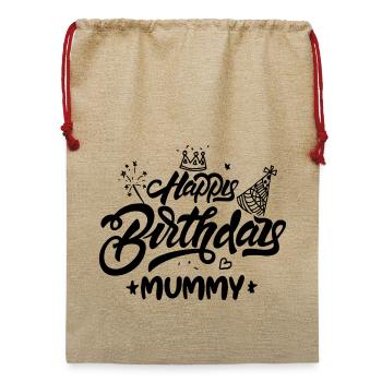 Herzlichen Glückwunsch zum Geburtstag Mama - Jute Weihnachtssack  - Beige - Vorne